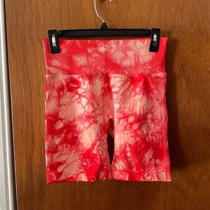 Workout High Waist Workout Tie Dye Contour Seamless Shorts